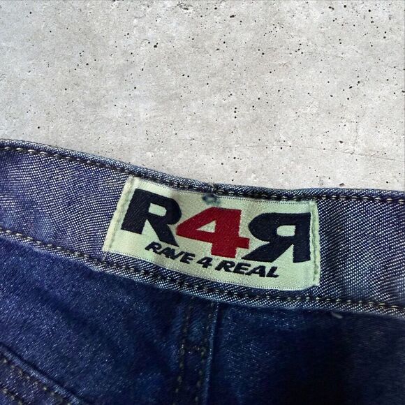 Y2K Rave 4 Real R4R Ombre Jeans Size 3 Flare Leg Two-Tone Distressed Dance - Picture 8 of 11